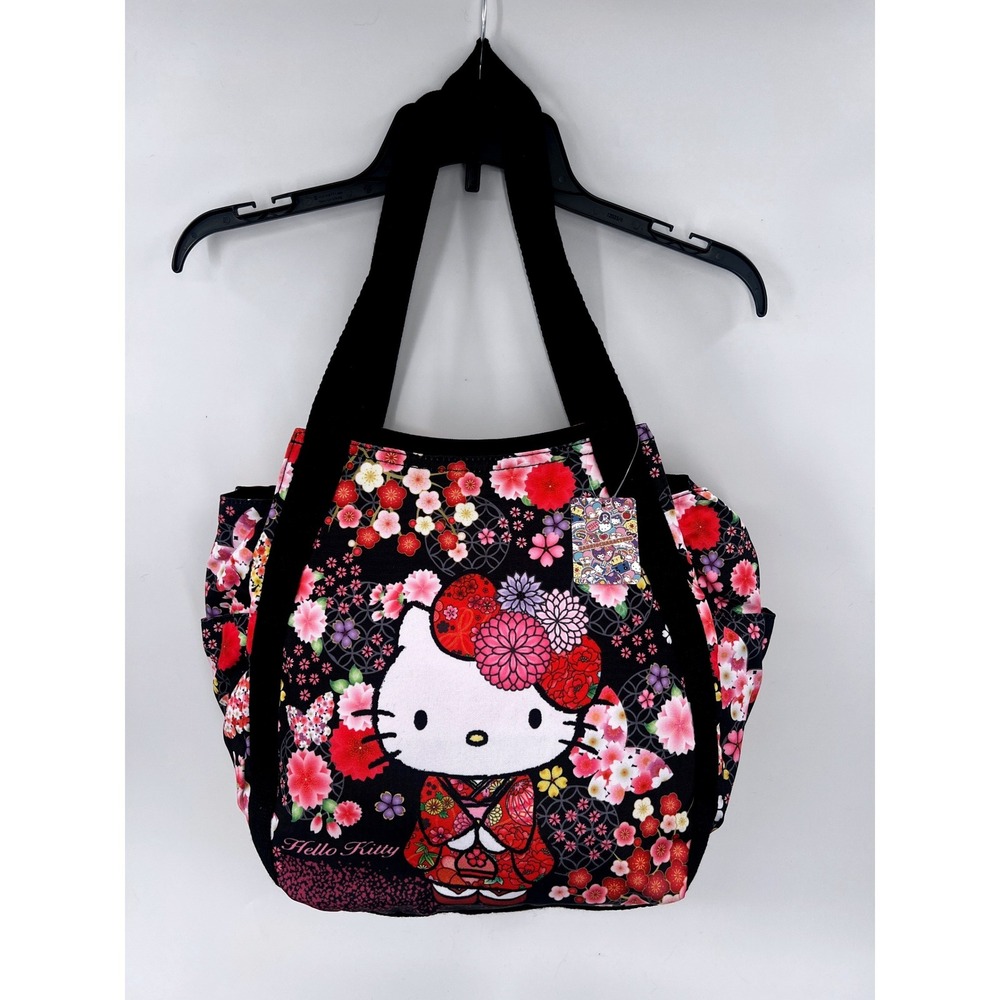 Sanrio Hello Kitty Balloon Tote Kimono Sakura‎ Zip Shoulder Bag Japan Exclusive - Picture 2 of 14